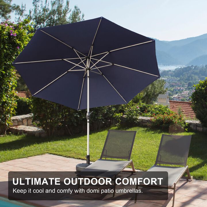 CLIHOME 9FT Outdoor Patio Umbrella with Push Button Tilt and Crank,UV Protection Waterproof Sun Umbrella(Base Not Included)