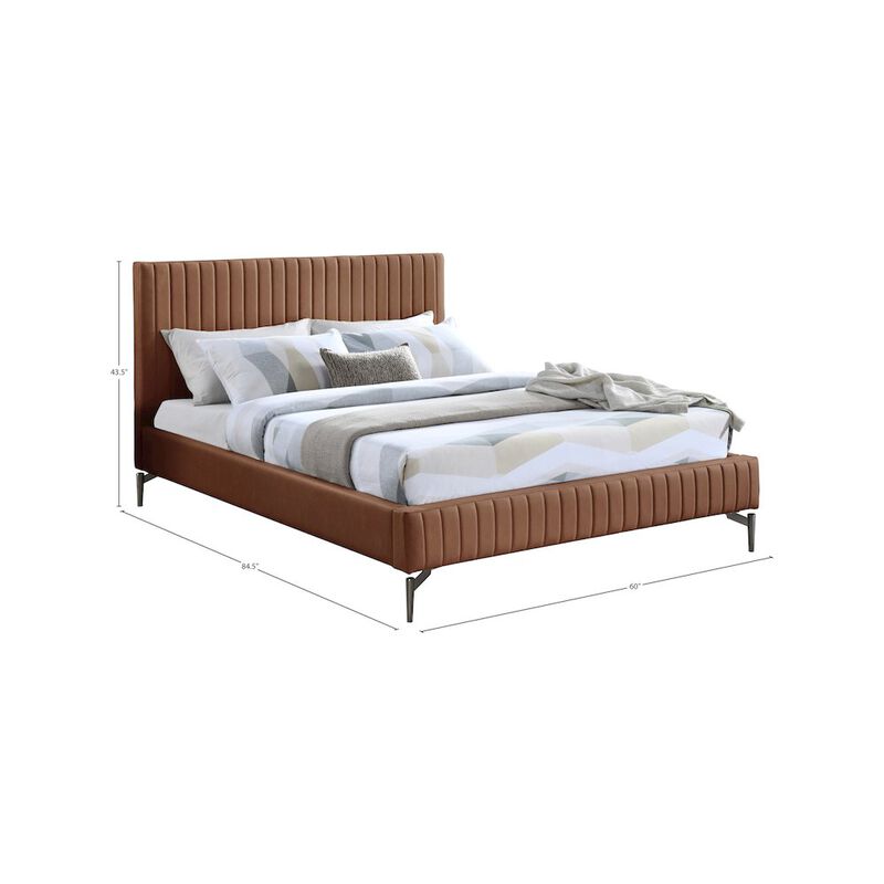 Meridian Furniture Gallo Cognac Vegan Leather Full Bed