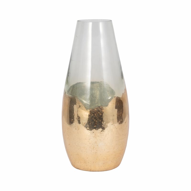 Glass 15" Gold Dipped Vase image number 2