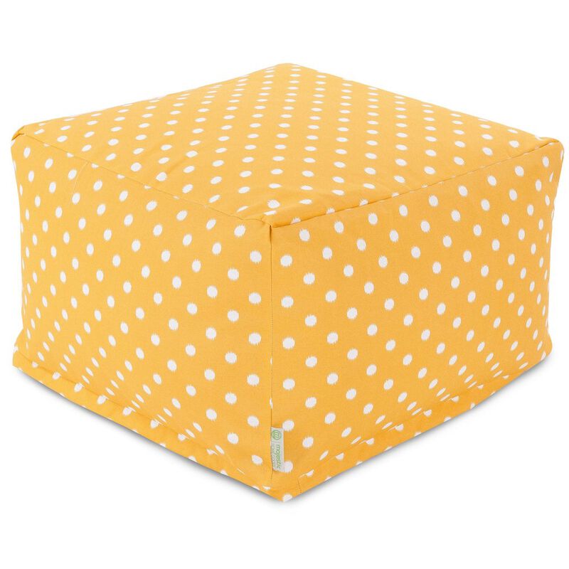 Majestic Home Goods Ottoman Pouf Ikat Dot Citrus