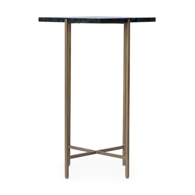 Butler Specialty Nigella Square Marble & Metal Side Table, Green