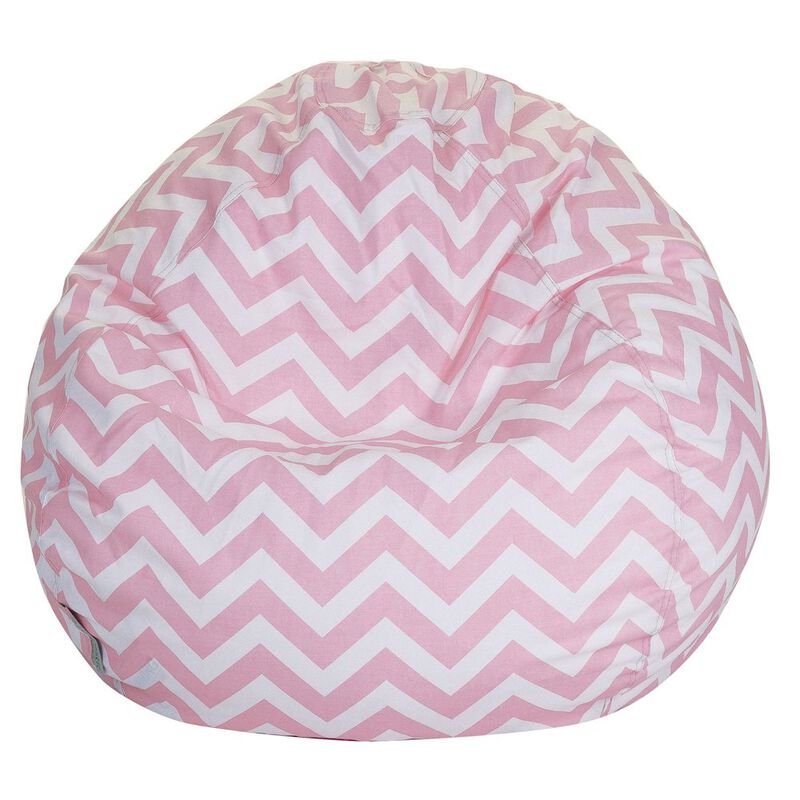 Majestic Home Goods Large Bean Bag Chevron Baby Pink