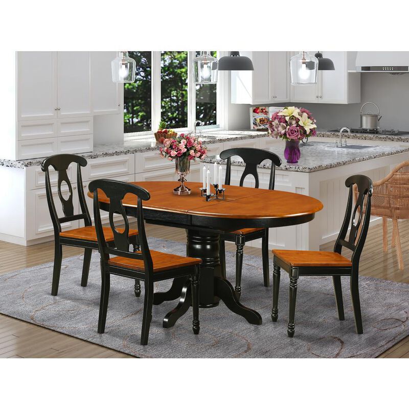 5 Pc Dining room set-Oval Dining Table in conjuction with 4 Dining Chairs.