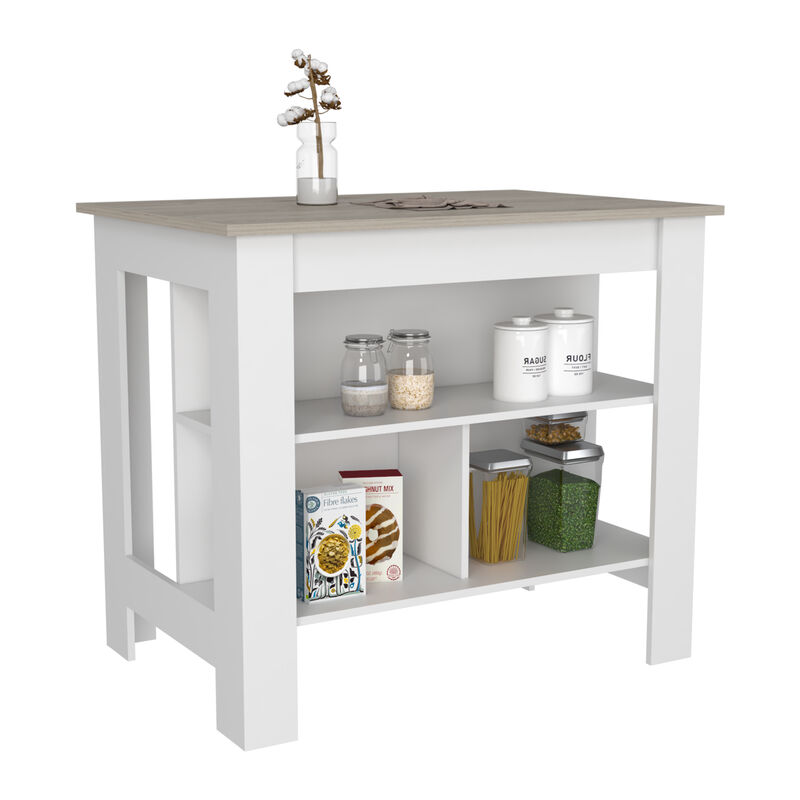 Kitchen Island Antibacterial Dozza, Kitchen, Light Gray / White