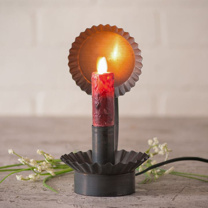 Lodge Chamberstick Candle Holder 8 In Kettle Black Metal For Electric Taper
