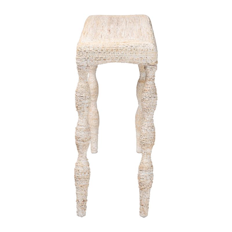 bali & pari Lejane Woven Seagrass Console Table - Handwoven Wicker Waterfall Accent Table with for Entryway, Living Room, or Hallway image number 2