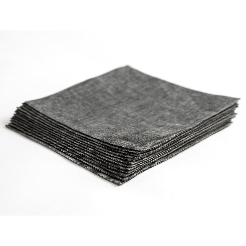 Solino Home Athena 100% Linen Cocktail Napkins &ndash; Set of 12, 6 x 6 in, Machine Washable, Holiday and Everyday Dining