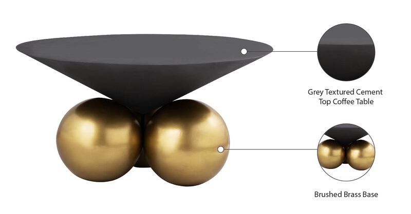 Meridian Furniture Naples Grey Cement Coffee Table image number 8