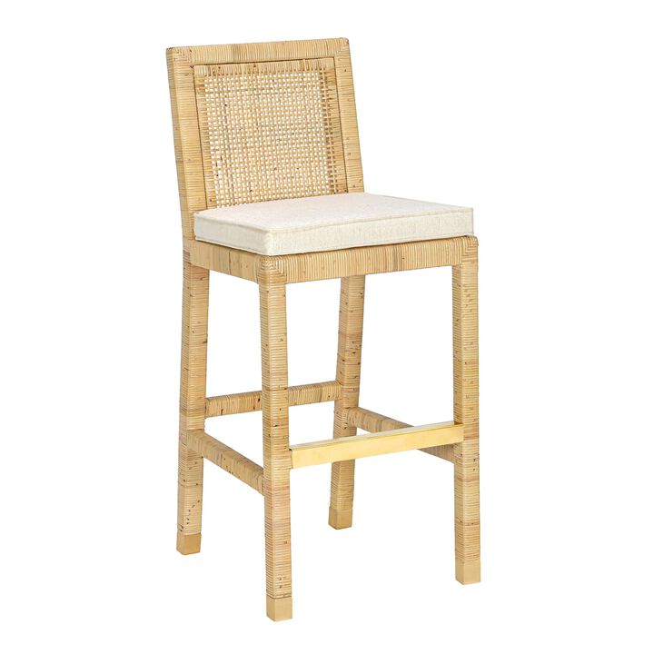 Tov Furniture Amara Cream Linen Dining Bar Stool