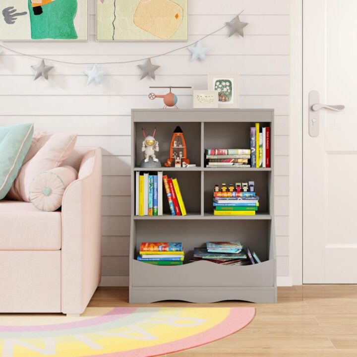 Hivvago 3-Tier Children's Multi-Functional Bookcase Toy Storage Bin Floor Cabinet