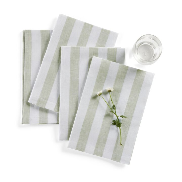 Linen Dinner Napkins - Sorrento Stripe