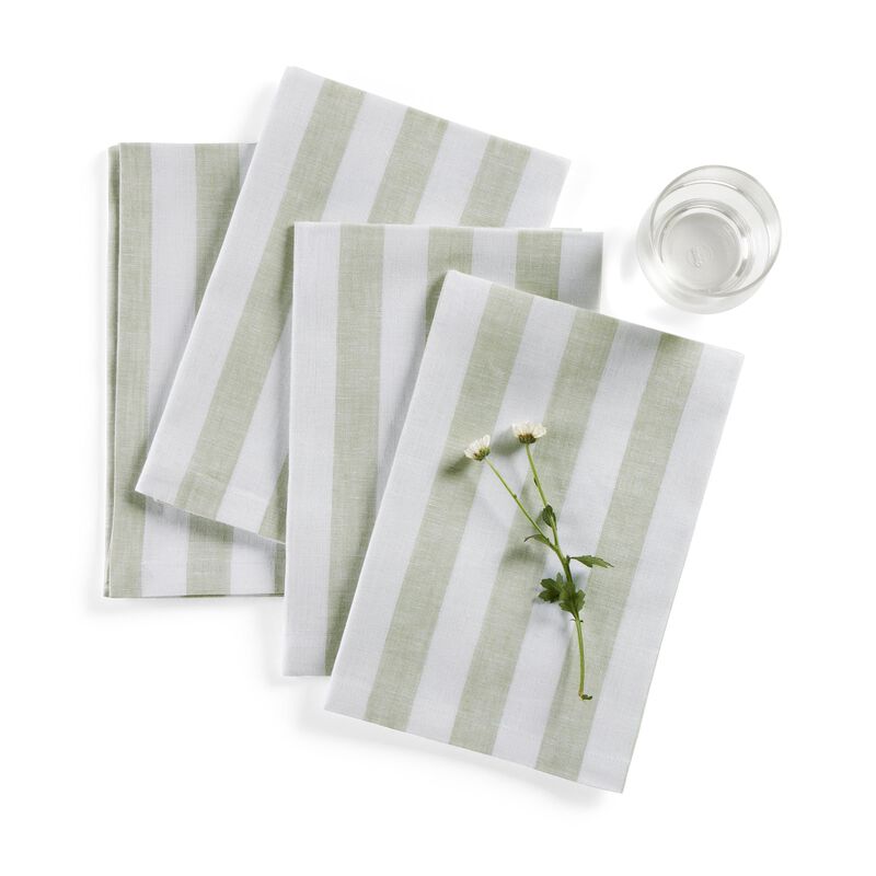 Linen Dinner Napkins - Sorrento Stripe image number 0