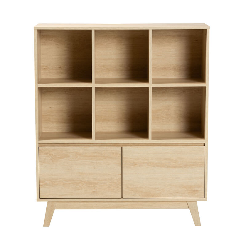 Baxton Studio Danina Japandi Oak Brown Finished Wood Bookshelf image number 3