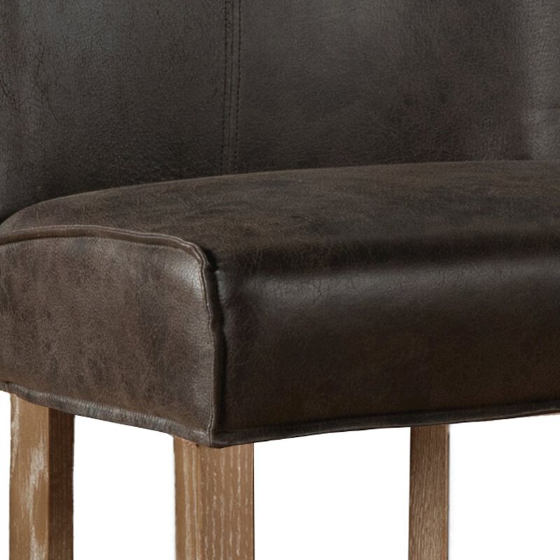 World Interiors Avery Counter Chair in Dark Brown Leather with Legs image number 3