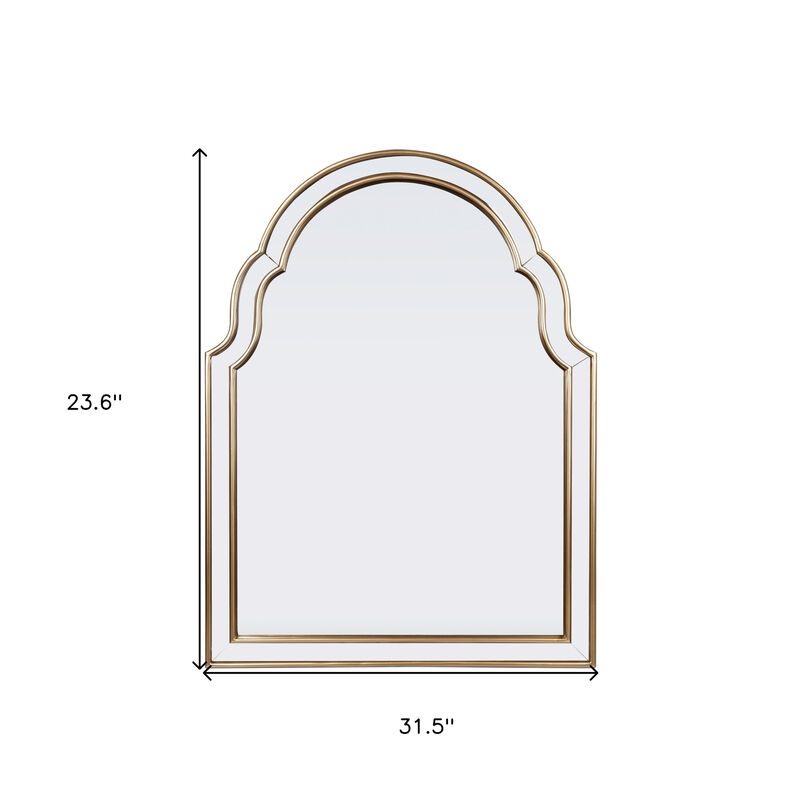 HomeRoots 24" Gold Arch Metal Framed Accent Mirror image number 4