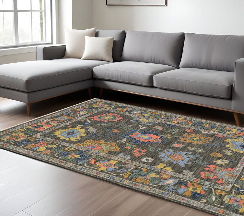 HomeRoots Oriental Area Rug With Fringe
