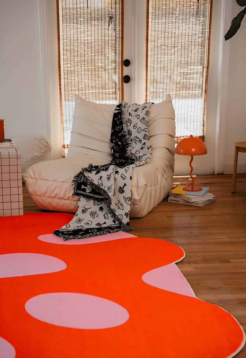 Lany Space Area Rug, Washable Rugs Non-Slip, Irregular Moss Design Rug for Living Room image number 4