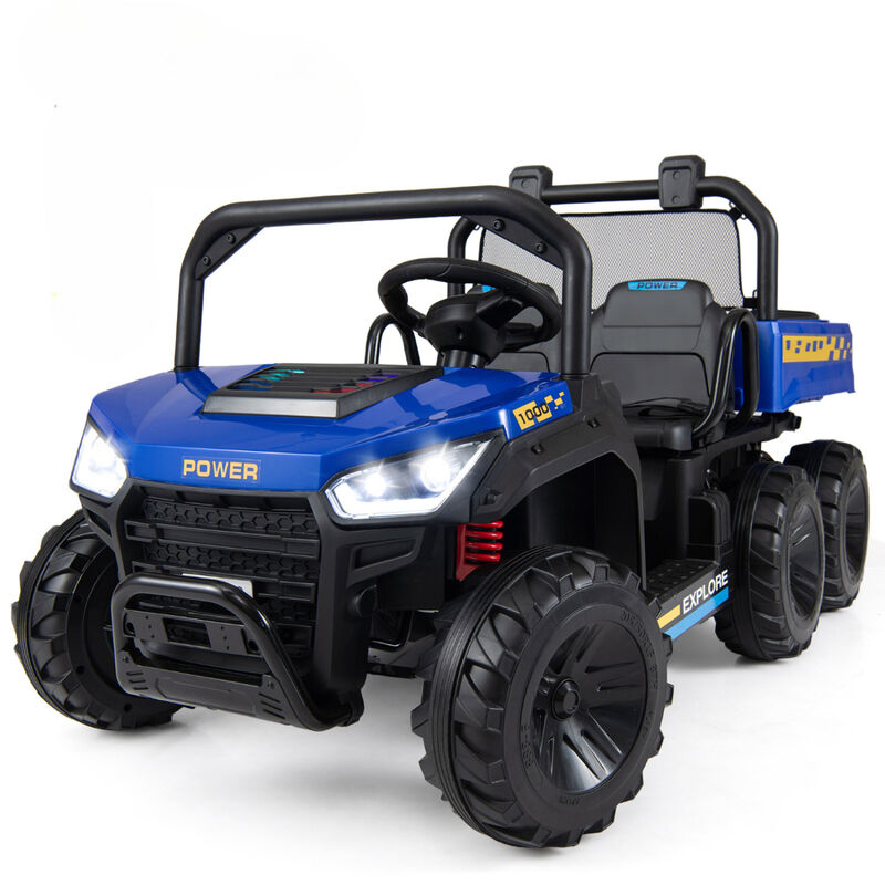 2 Seater 24V Ride On Dump Truck 4WD with Electric Dump Bed and Lights for Kids image number 0