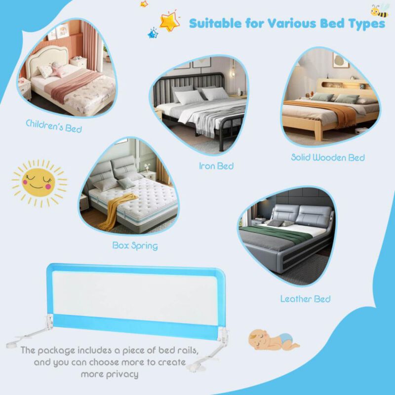 Folding Breathable Baby Bed Rail Guard with Safety Strap for Secure and Comfortable Sleep