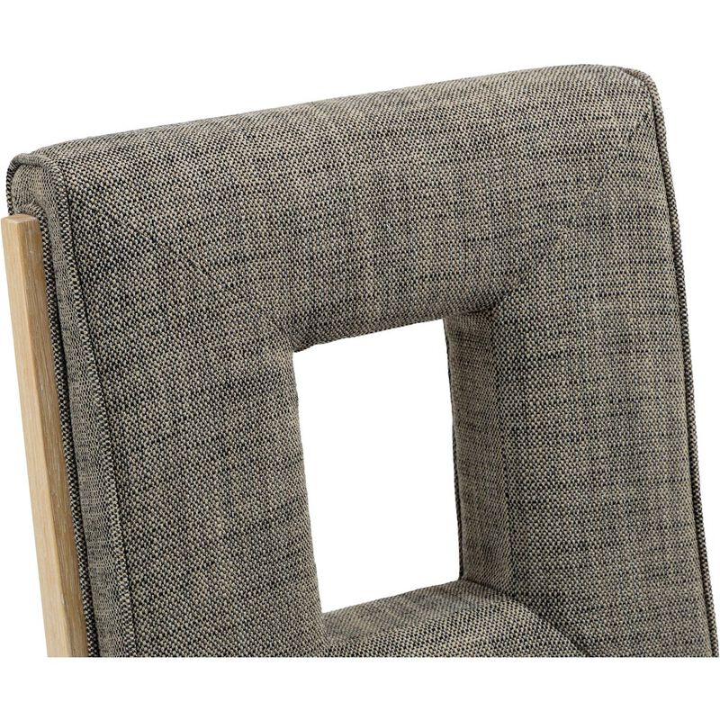 Meridian Furniture Gwendolyn Grey Linen Textured Fabric Dining Side Chair, Set of 2