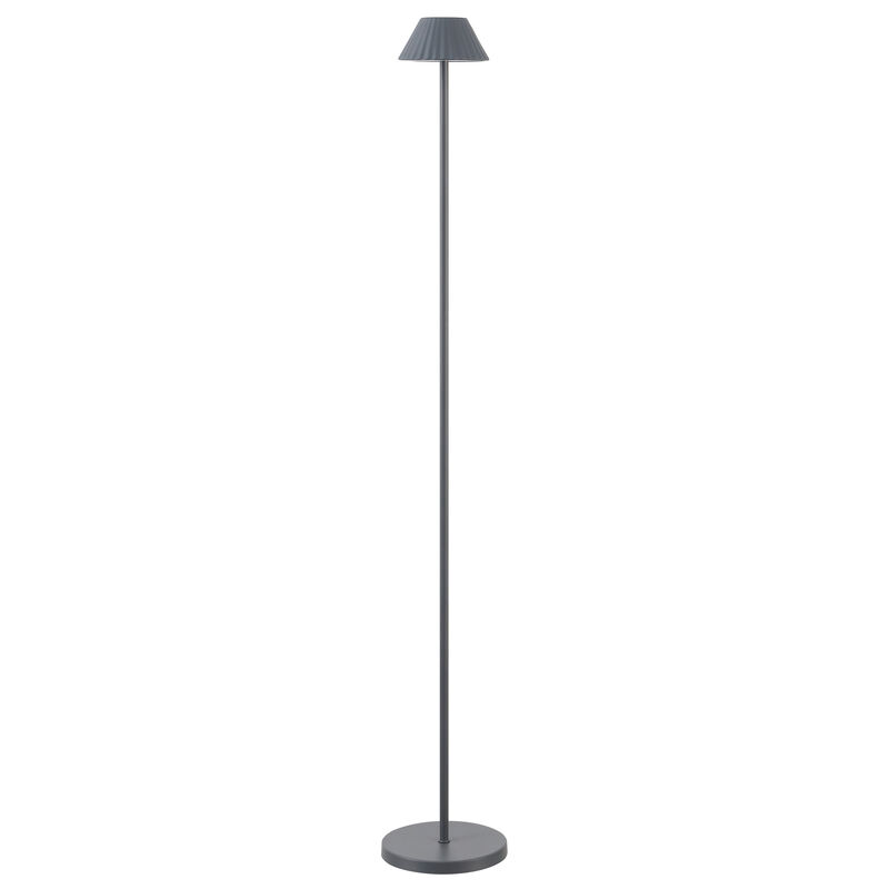 Mallory 44" Modern Minimalist Indoor/Outdoor Iron Pleated Shade Rechargeable/Cordless Dimmable Integrated LED Floor Lamp