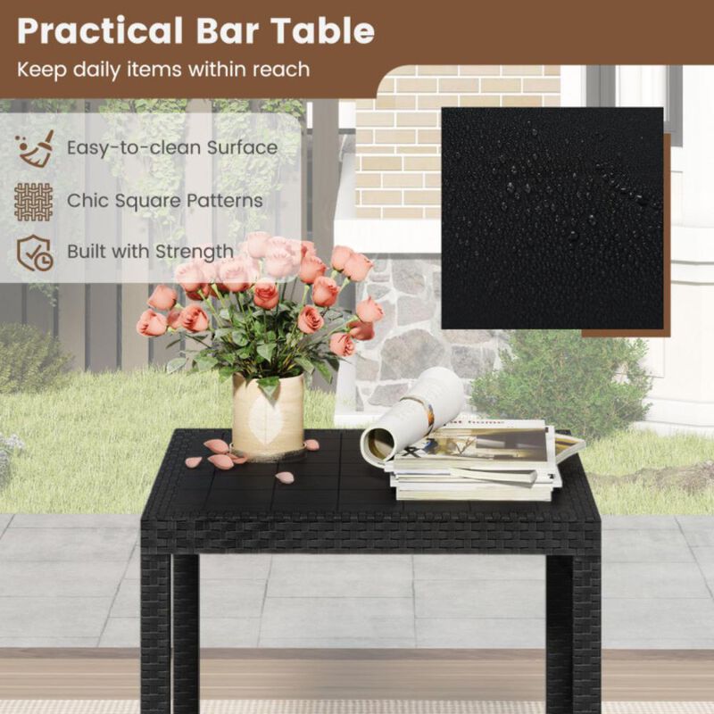 Hivvago 3 Pieces Patio Bar Set with 2 Stools and 1 Bar Table image number 5