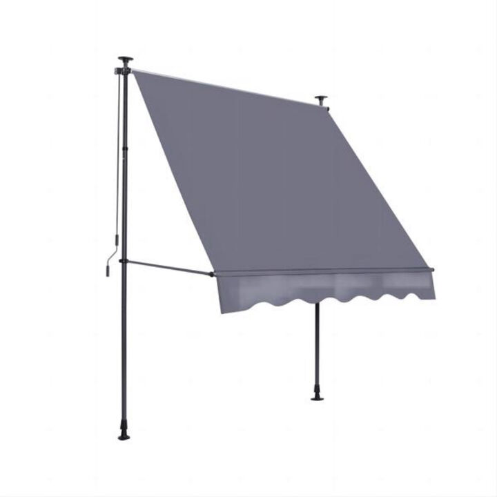 Outdoor Sun Shade Awning Manual Retractable Canopy with UV Protection