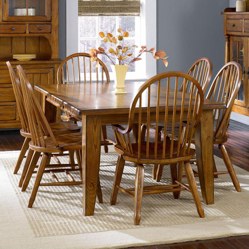 Liberty Furniture Treasures Rectangular Leg Table - Oak in Rustic Oak image number 3