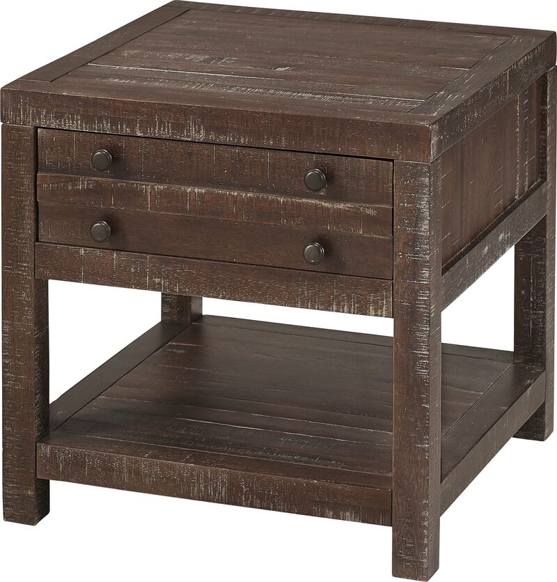 Townsend Solid Wood Side Table in Java