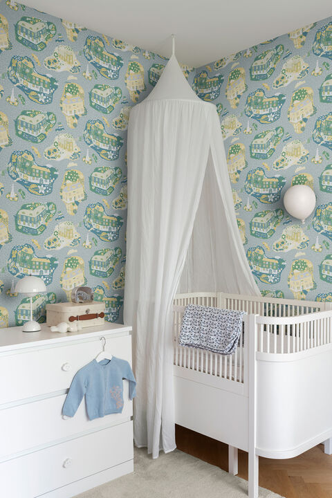 Staden Light Blue Wallpaper (Set of 2)