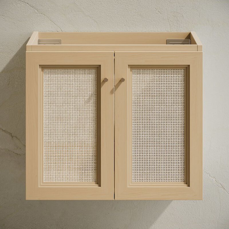 Classe 24" Wall-Mounted Bathroom Vanity in Natural Oak without Sink Top image number 3