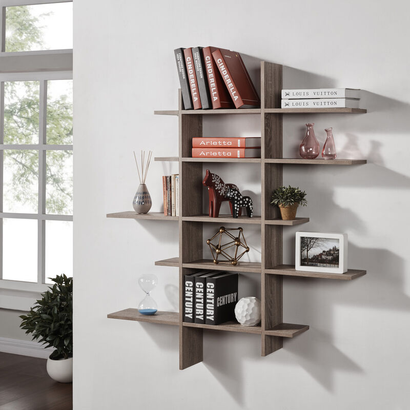 Five Level Asymmetric Wall Shelf
