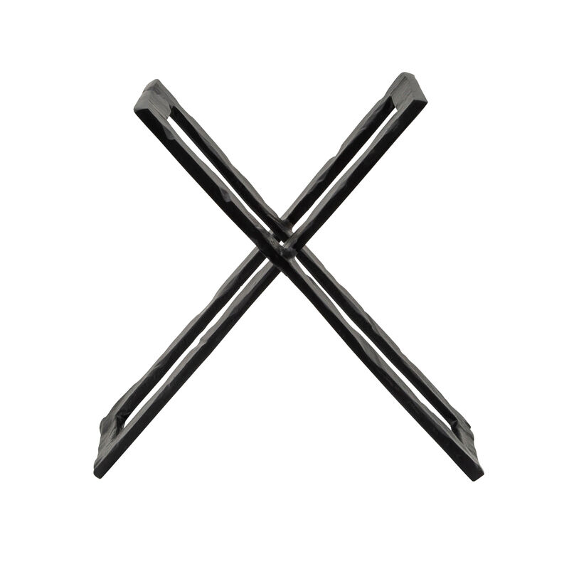 12 Inch Sculpture, 2 Metal Rectangles, Entwined Metal Structures, Black - Benzara image number 1