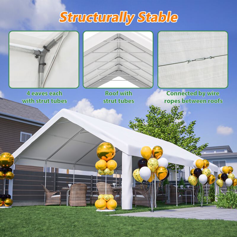 20x32 FT Party Tent with 3 Storage Bags & Removable Sidewalls, Outdoor Canopy Gazebo image number 5