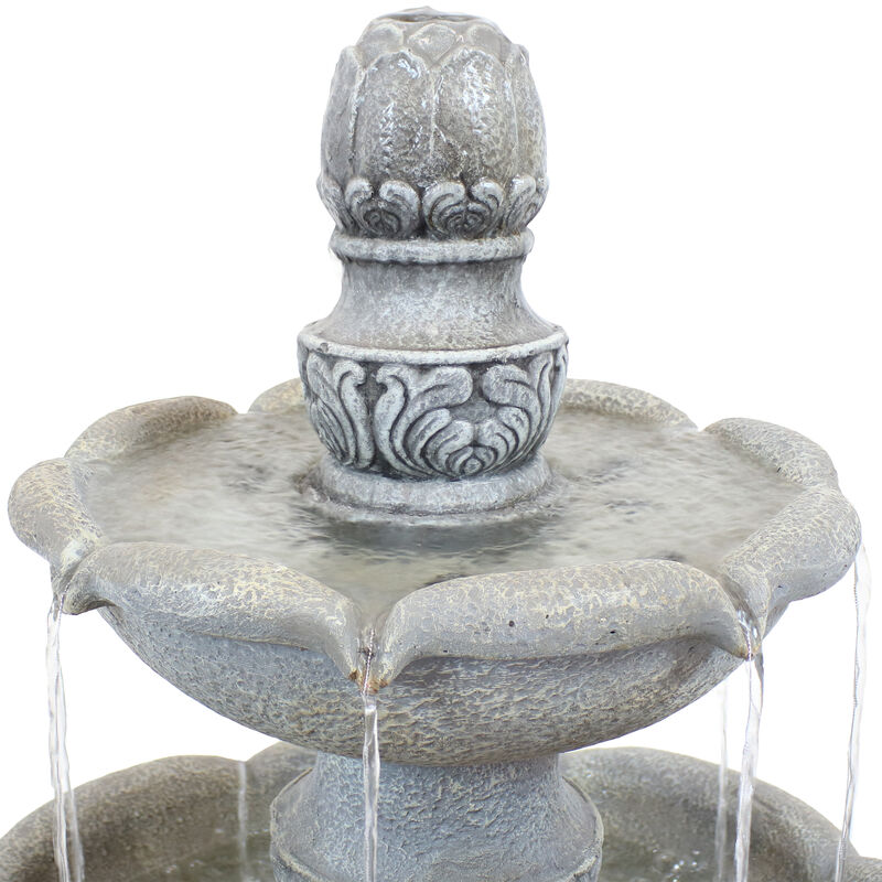 Sunnydaze French Garden Reinforced Concrete Outdoor 2-Tier Water Fountain