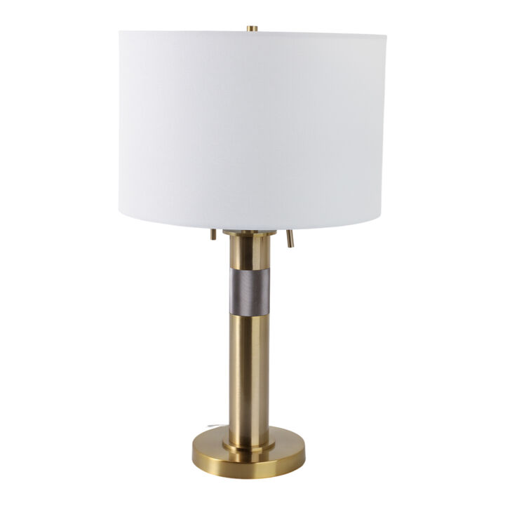 Metal Lamp With 2 Pulls, Gold