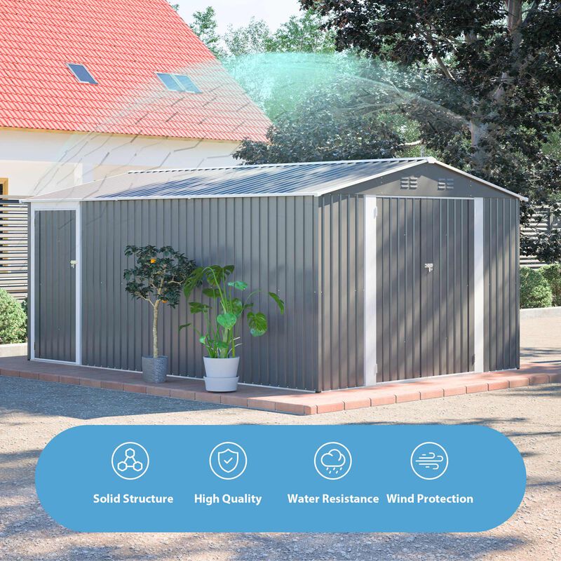 10x14 FT Outdoor Metal Storage Shed image number 6