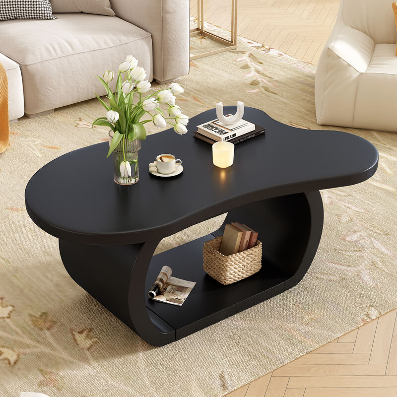 Merax Modern Cloud Coffee Table with 1.5" Thick Tabletop