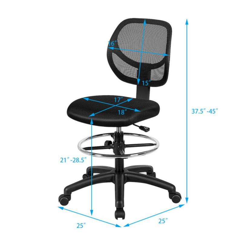 Hivvago Adjustable Height Mid Back Mesh Drafting Office Chair