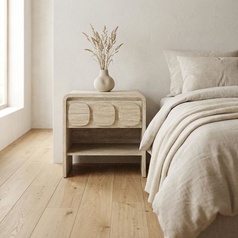 Gray Finish Nightstand with Minimalist Design and Smooth Surface image number 2