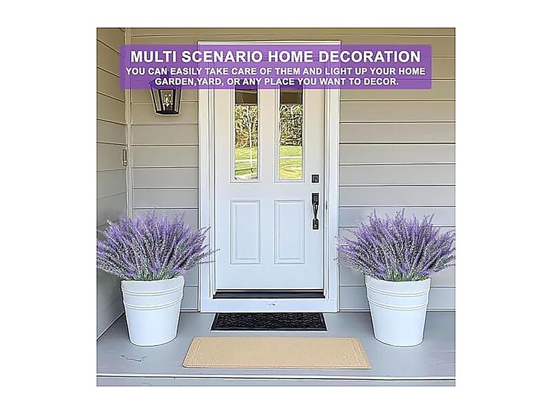 20 Bundles Artificial Lavender Flowers Outdoors Summer Decor UV Resistant No Box image number 2