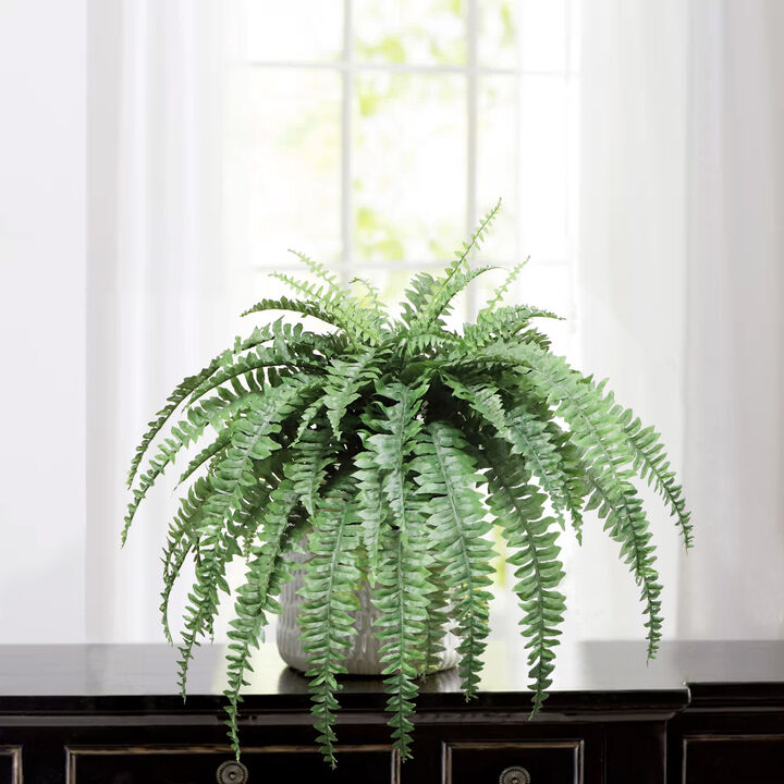 Artificial 48" Boston Fern - Lifelike Faux Plant with 60 Lush Leaves - Indoor/Outdoor Home Decor - Low Maintenance & Realistic Design