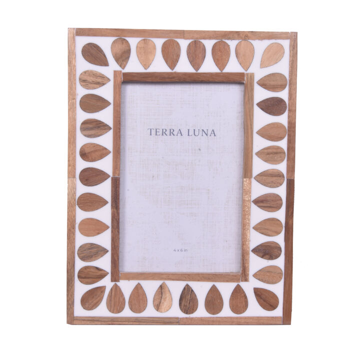 4x6" Teardrop Inlay Frame, Natural/white