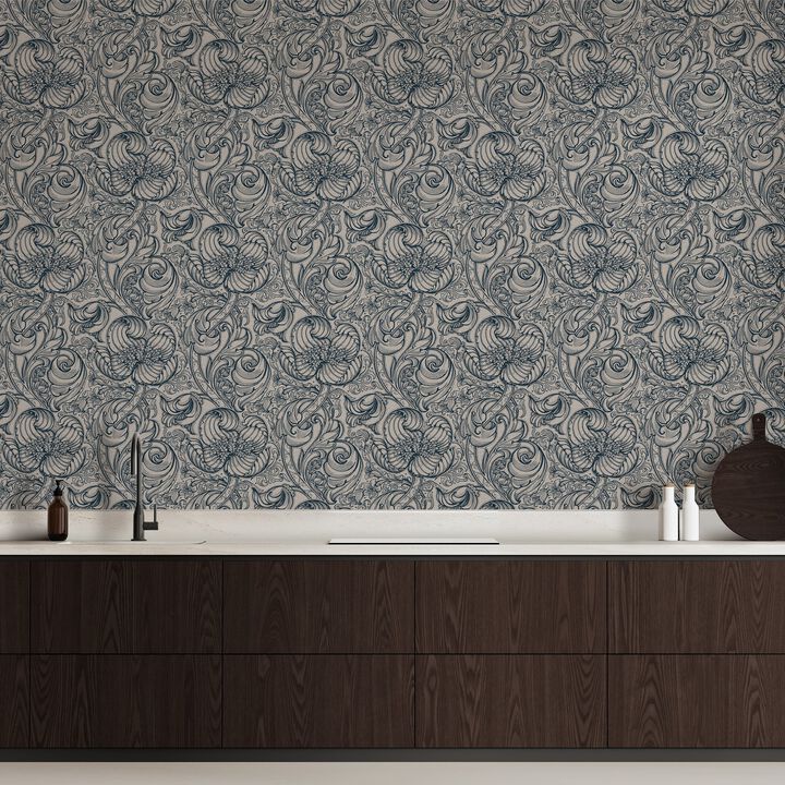 Off The Wall Down the Dilly Blue Wallpaper LB25116