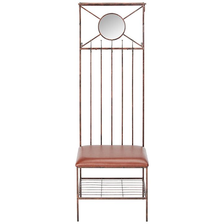 Kings Brand Furniture Pacher 5-Hook Hall Tree Coat Rack With Storage Bench