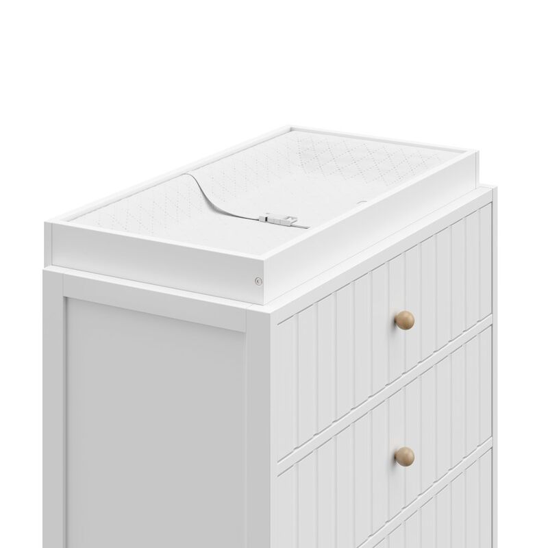 Graco Teddi 3 Drawer Chest with Changing Table Topper (White)