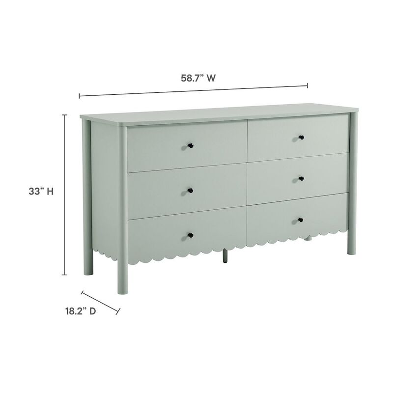 Emmeline Scalloped 6-Drawer Dresser image number 2