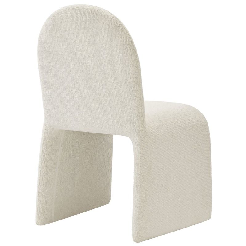 Junia Boucle Upholstered Arch Armless Dining Chair image number 4