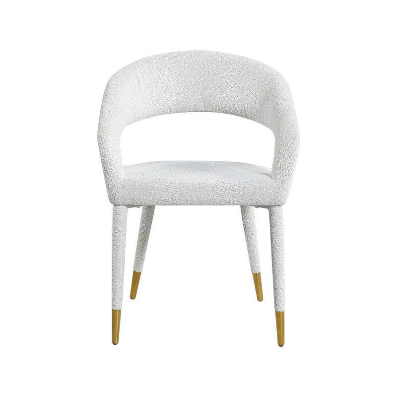 Meridian Furniture Destiny Cream Boucle Fabric Dining Chair