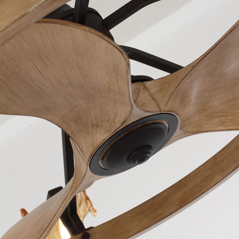 34" Farmhouse Brown 6-Light Ceiling Fan with Remote Control